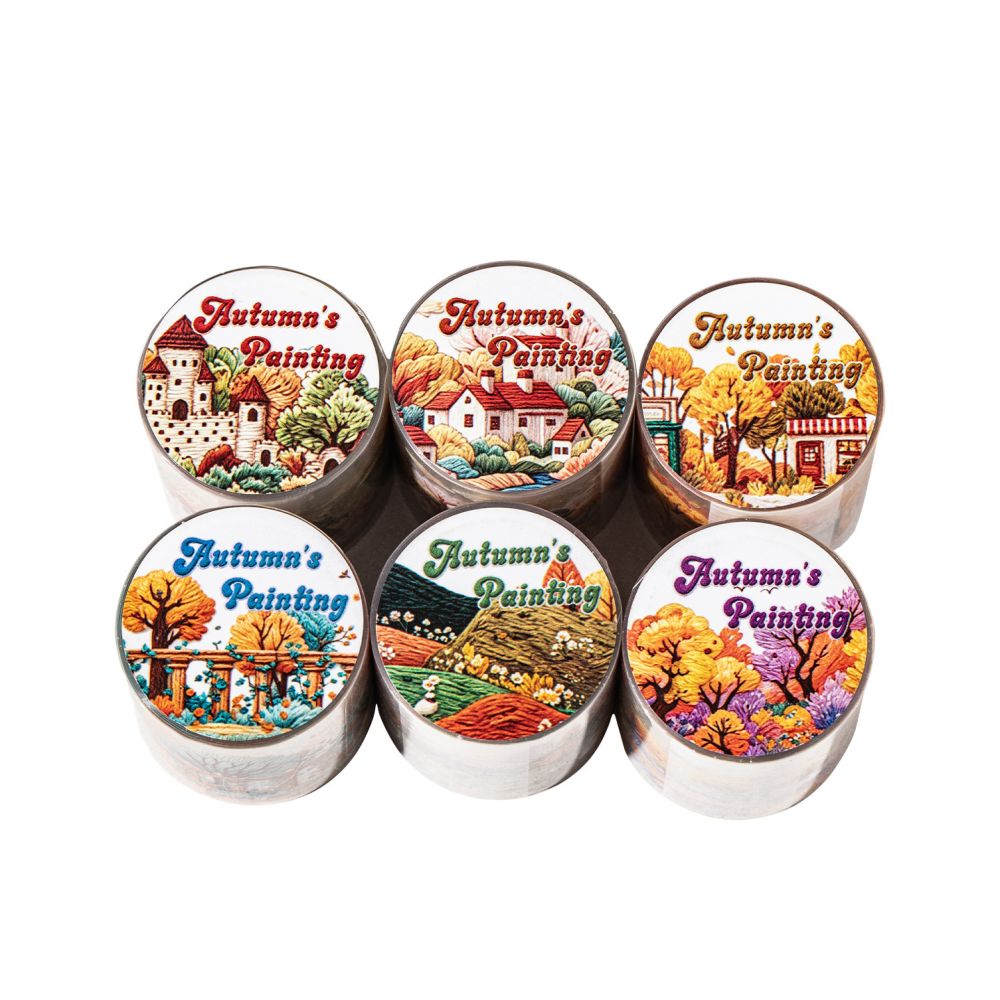 Autumn Scroll Series PET Tape 4cm x 2m 6 Designs image 4