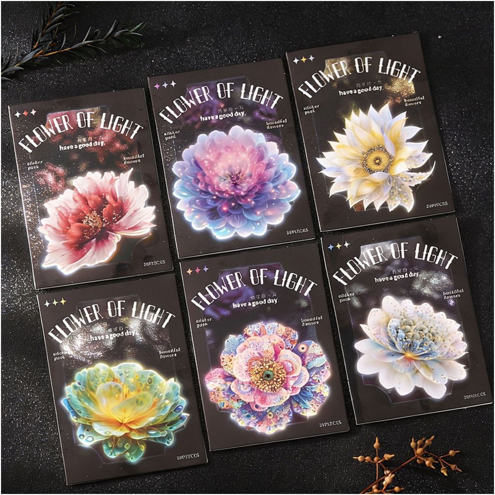 Translucent Flower Series PET Stickers 30 sheets 6 designs image 0