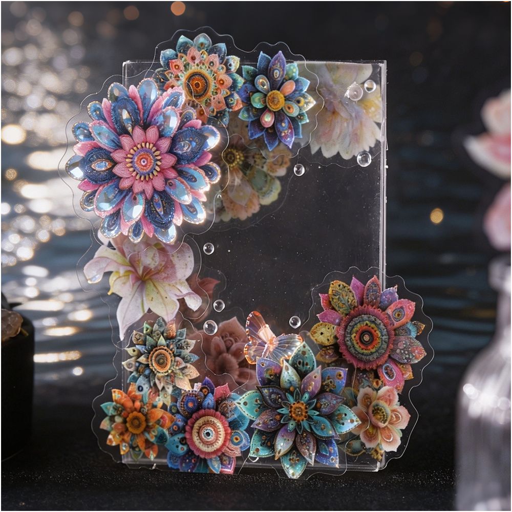 Translucent Flower Series PET Stickers 30 sheets 6 designs image 1
