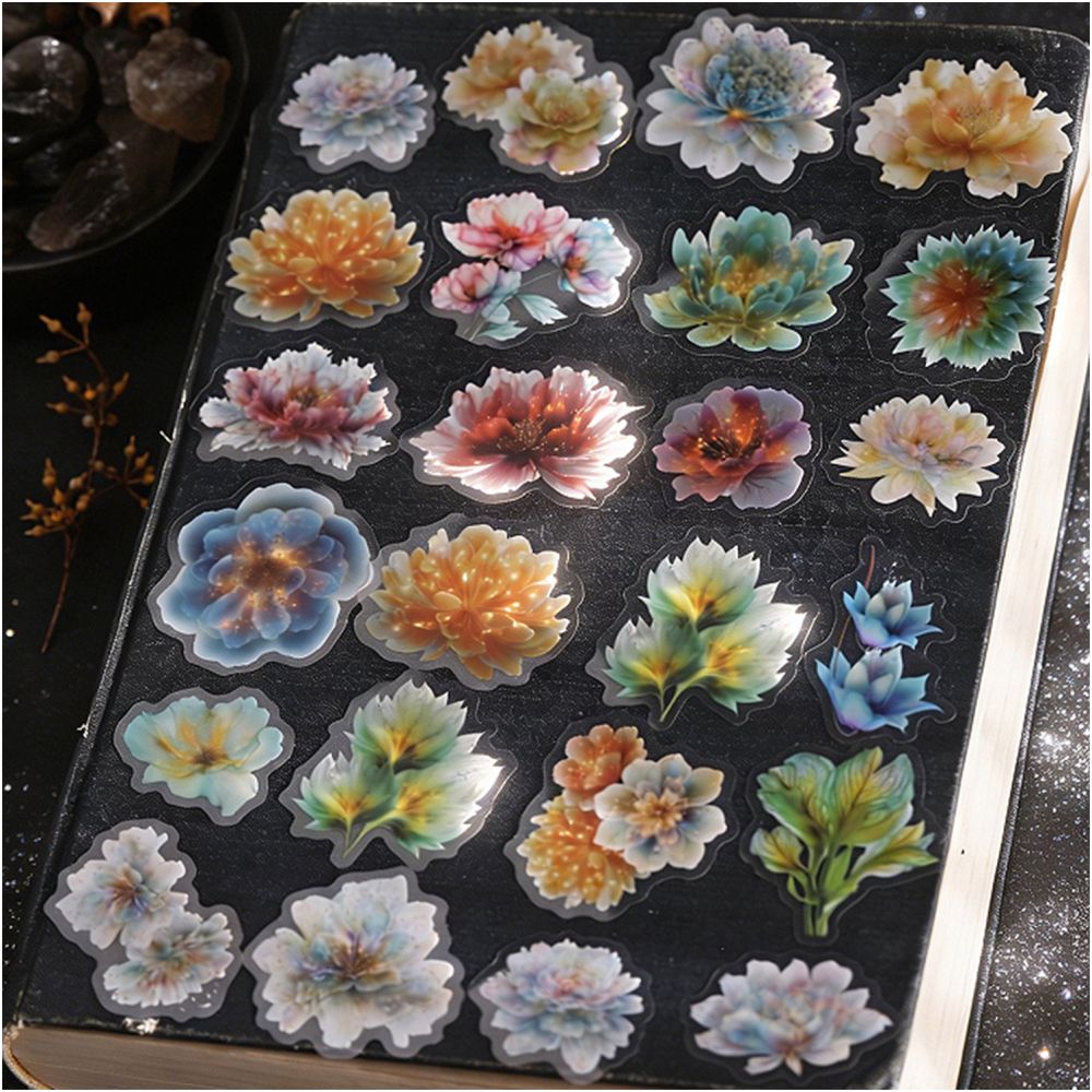 Translucent Flower Series PET Stickers 30 sheets 6 designs image 2