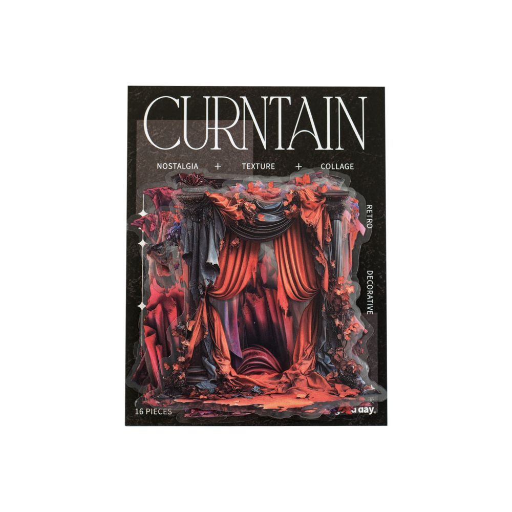 Curtain Series PET Stickers 16 sheets 4 designs image 4