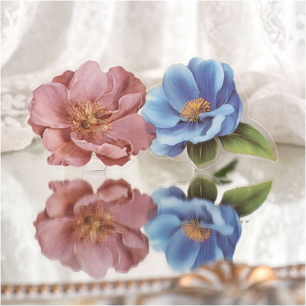 Fresh and Elegant Floral PET Stickers 100psc 4 designs image 1