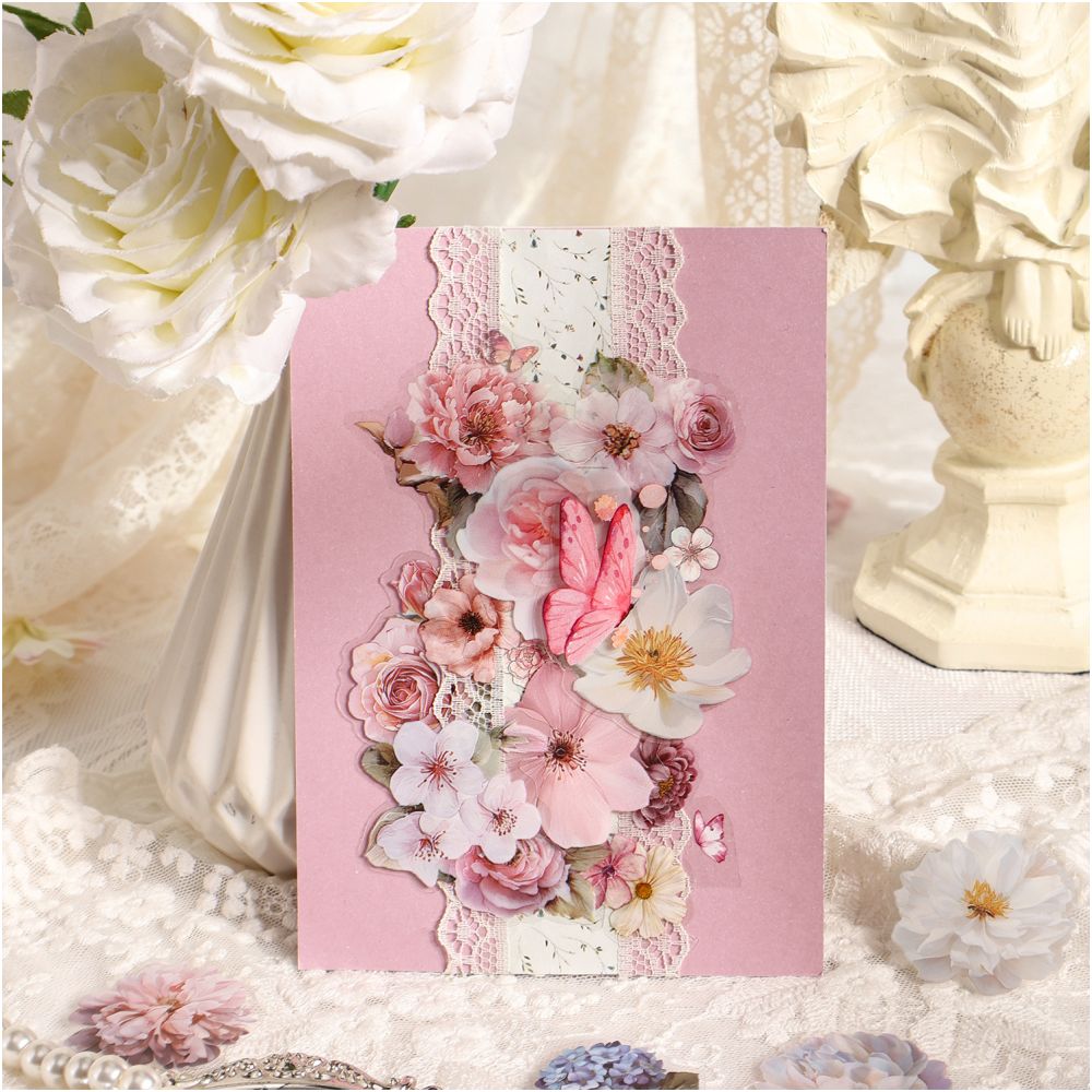Fresh and Elegant Floral PET Stickers 100psc 4 designs image 2
