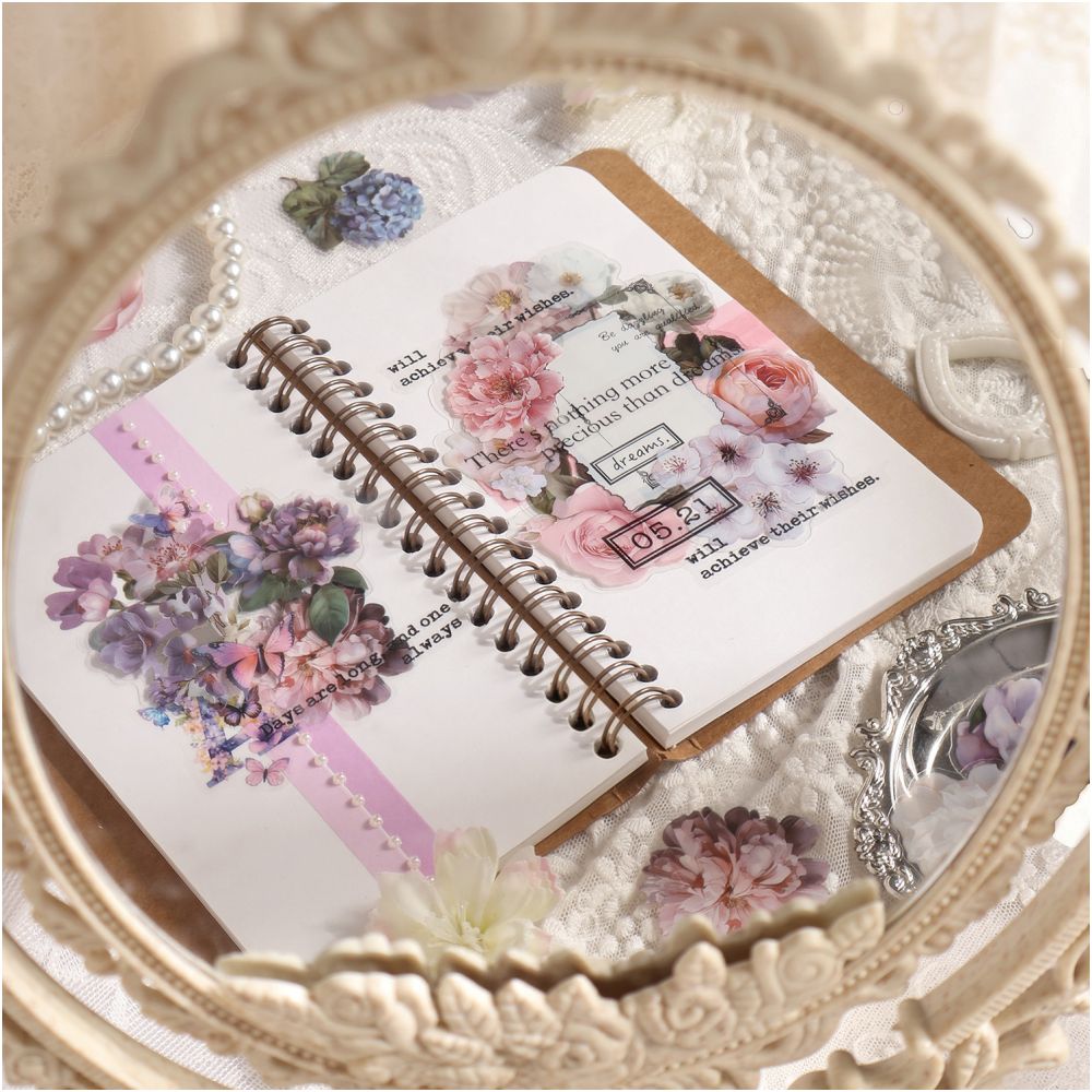 Fresh and Elegant Floral PET Stickers 100psc 4 designs image 3