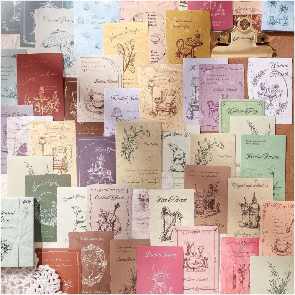 Vintage Wind Series Paper stickers 30psc 6 variants image 2