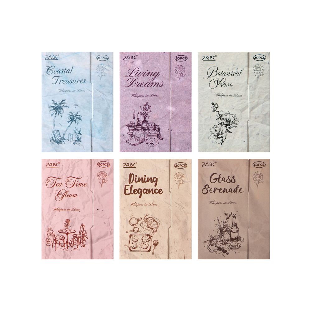 Vintage Wind Series Paper stickers 30psc 6 variants image 4