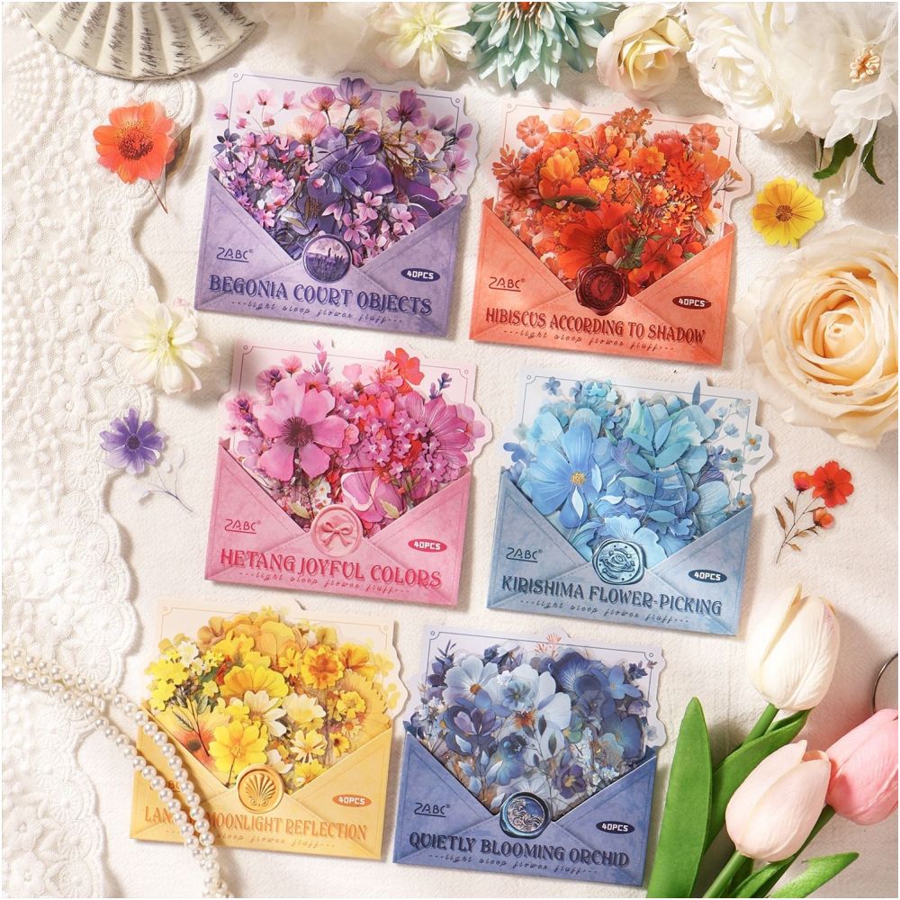 Light Sleep Floral Series PET Stickers 40psc 6 Designs image 0