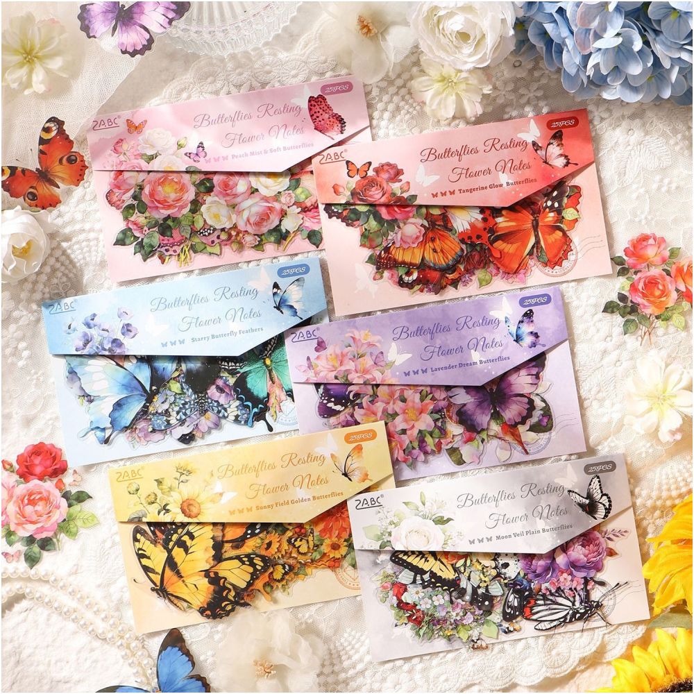 Butterfly and Flower Themed PET Stickers 25 sheets image 0