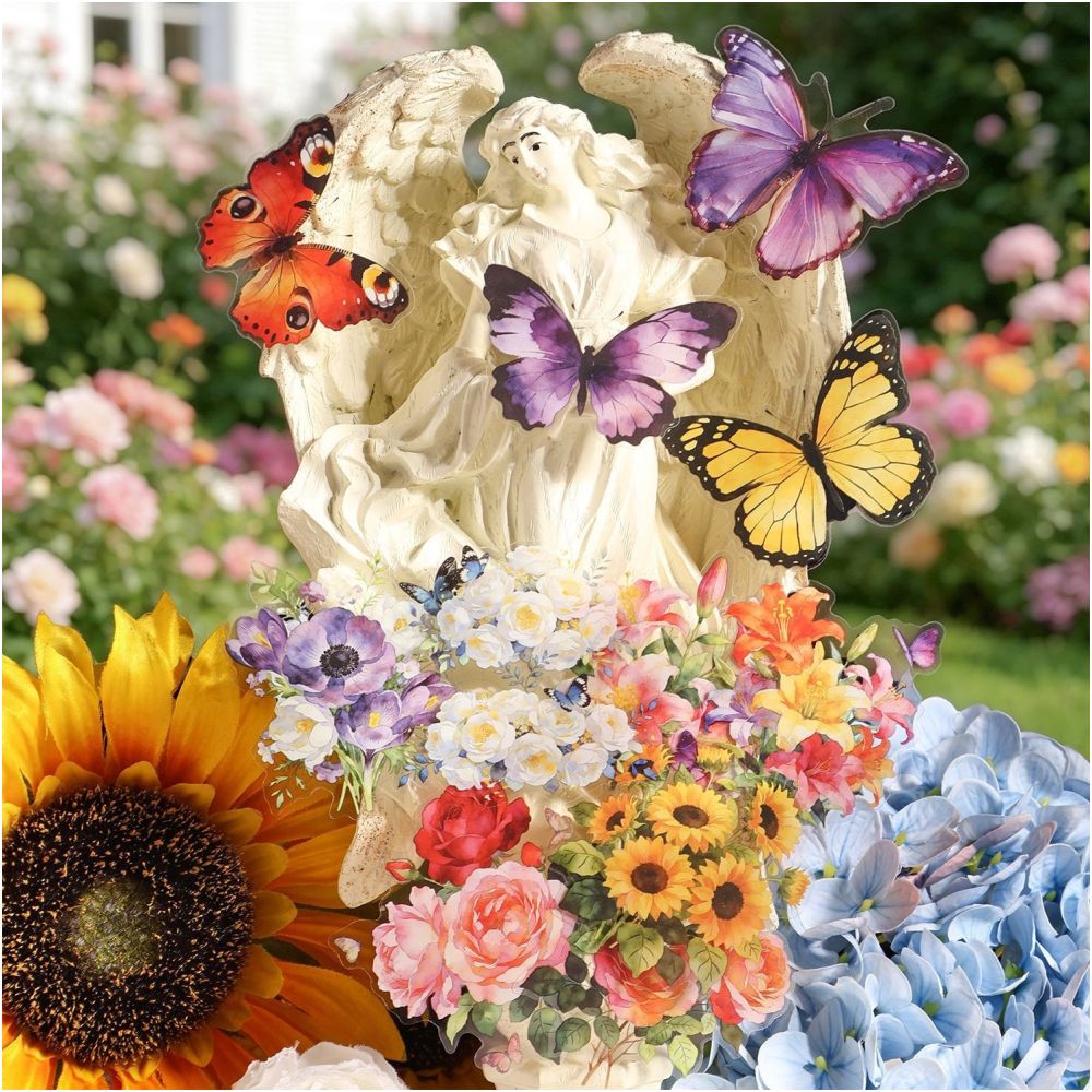 Butterfly and Flower Themed PET Stickers 25 sheets image 3