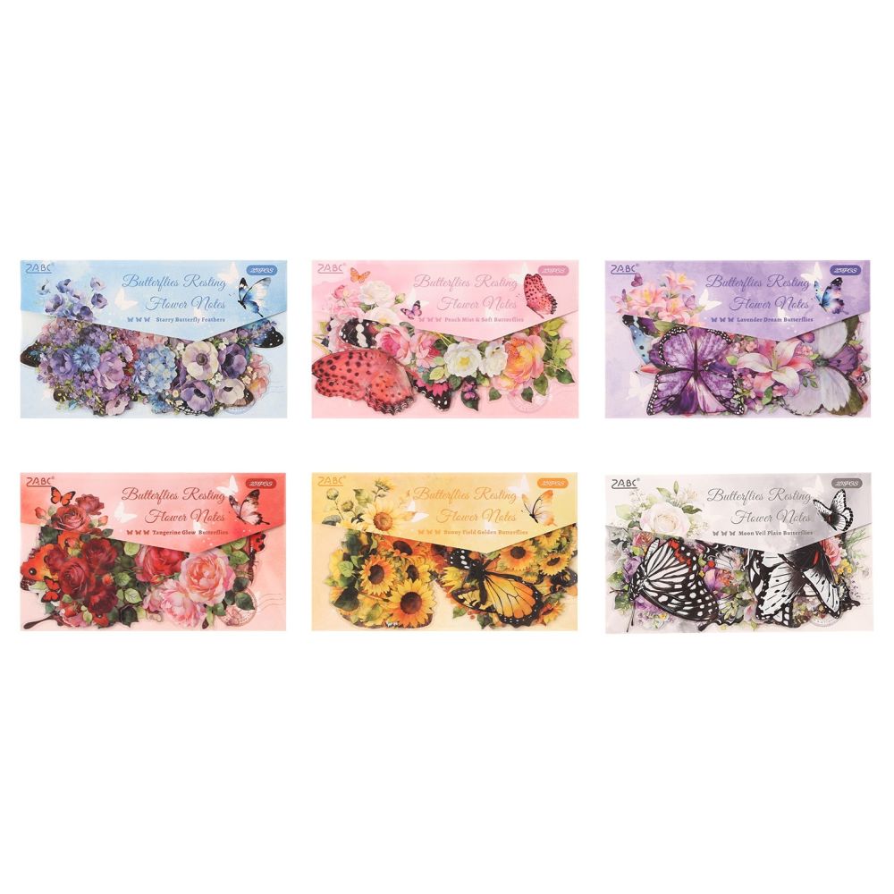 Butterfly and Flower Themed PET Stickers 25 sheets image 4