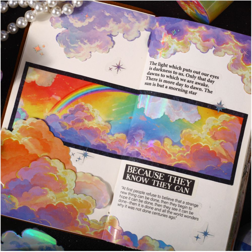 Cloud Journey Series Colorful Washi Tape 6 Styles 5cm x 2m image 0