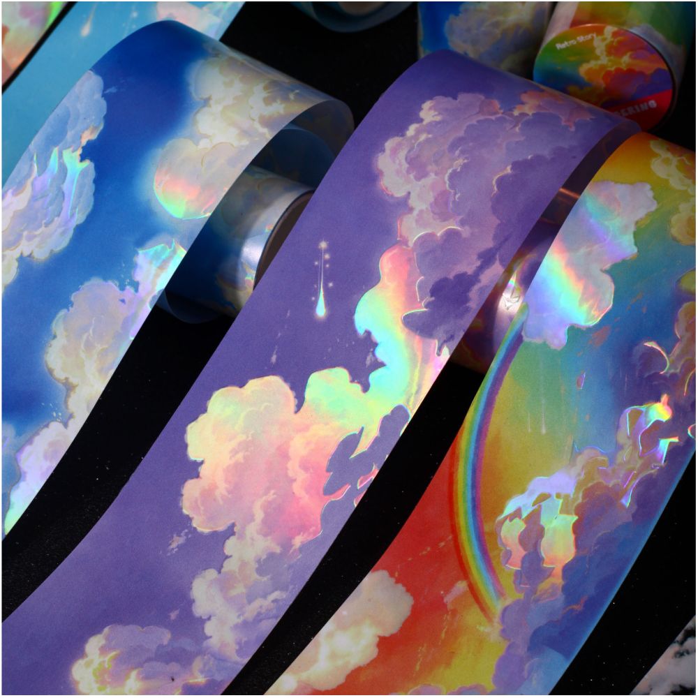 Cloud Journey Series Colorful Washi Tape 6 Styles 5cm x 2m image 3