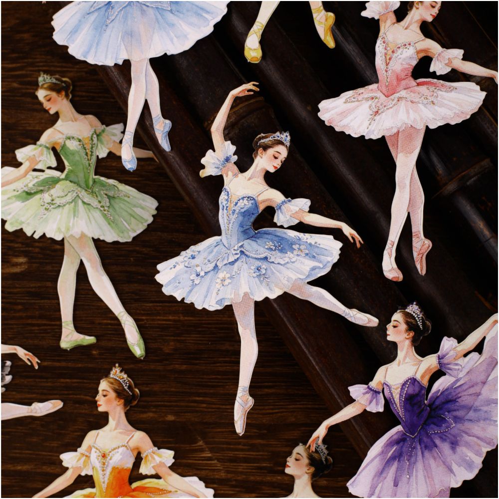 Ballet Series Vintage PET Stickers 10 Sheets 6 Styles image 1