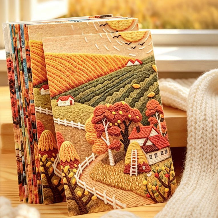 Autumn Four Scenes Series 3D Textured Paper 4 Styles 30 Sheets image 0
