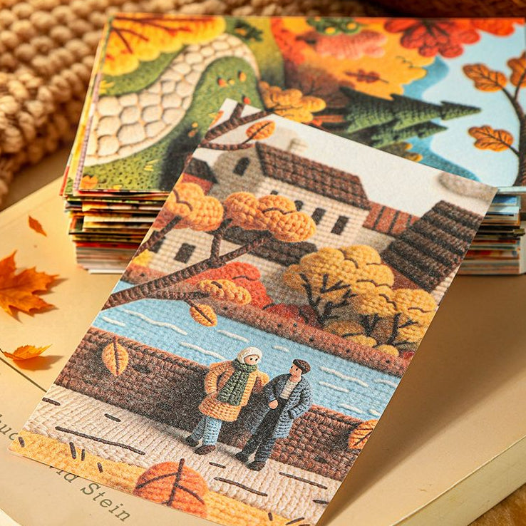 Autumn Four Scenes Series 3D Textured Paper 4 Styles 30 Sheets image 1