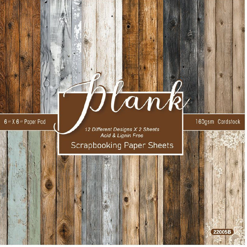 Plank series material paper 15cm x 15cm 24 Sheets image 0