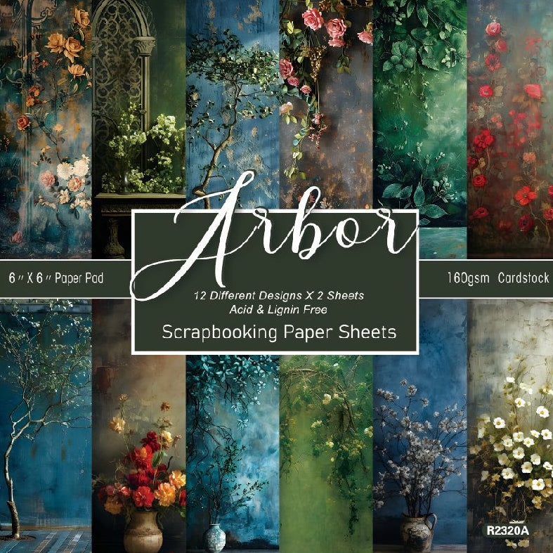 Arbor material paper 15cm x 15cm 24 Sheets image 0