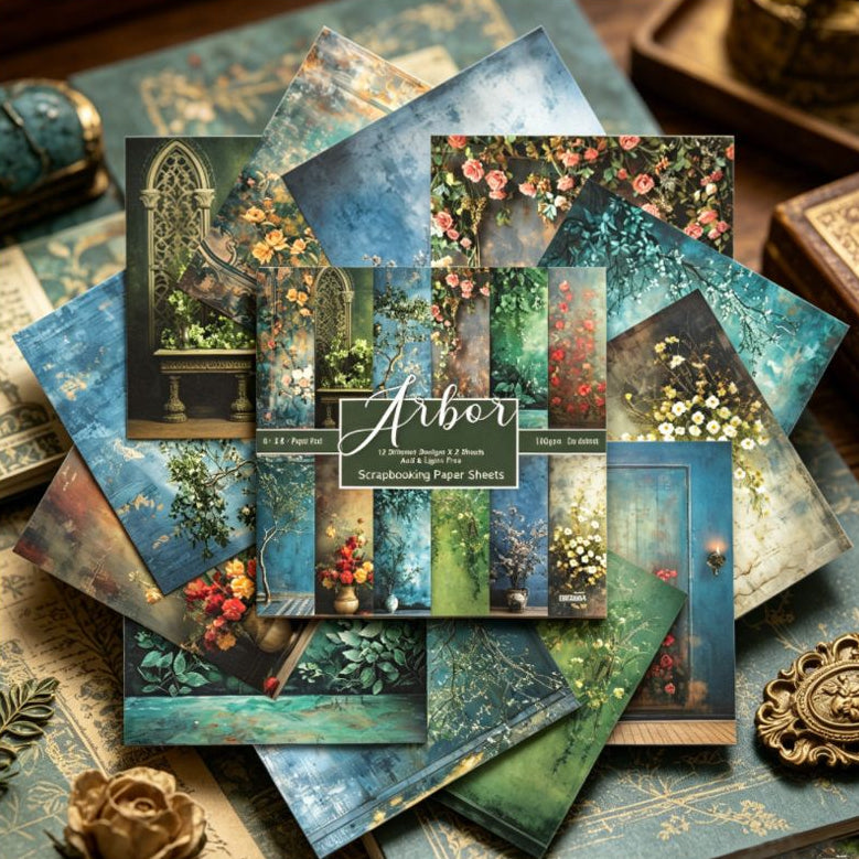Arbor material paper 15cm x 15cm 24 Sheets image 2