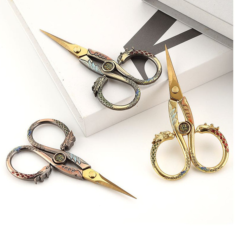 Vintage dragon and phoenix style scissors 3 Styles image 3