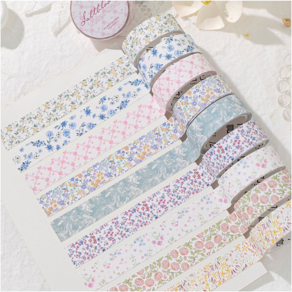 Thin Salt Floral Series Washi Tape 1 5cm x 2m 12 Designs image 0