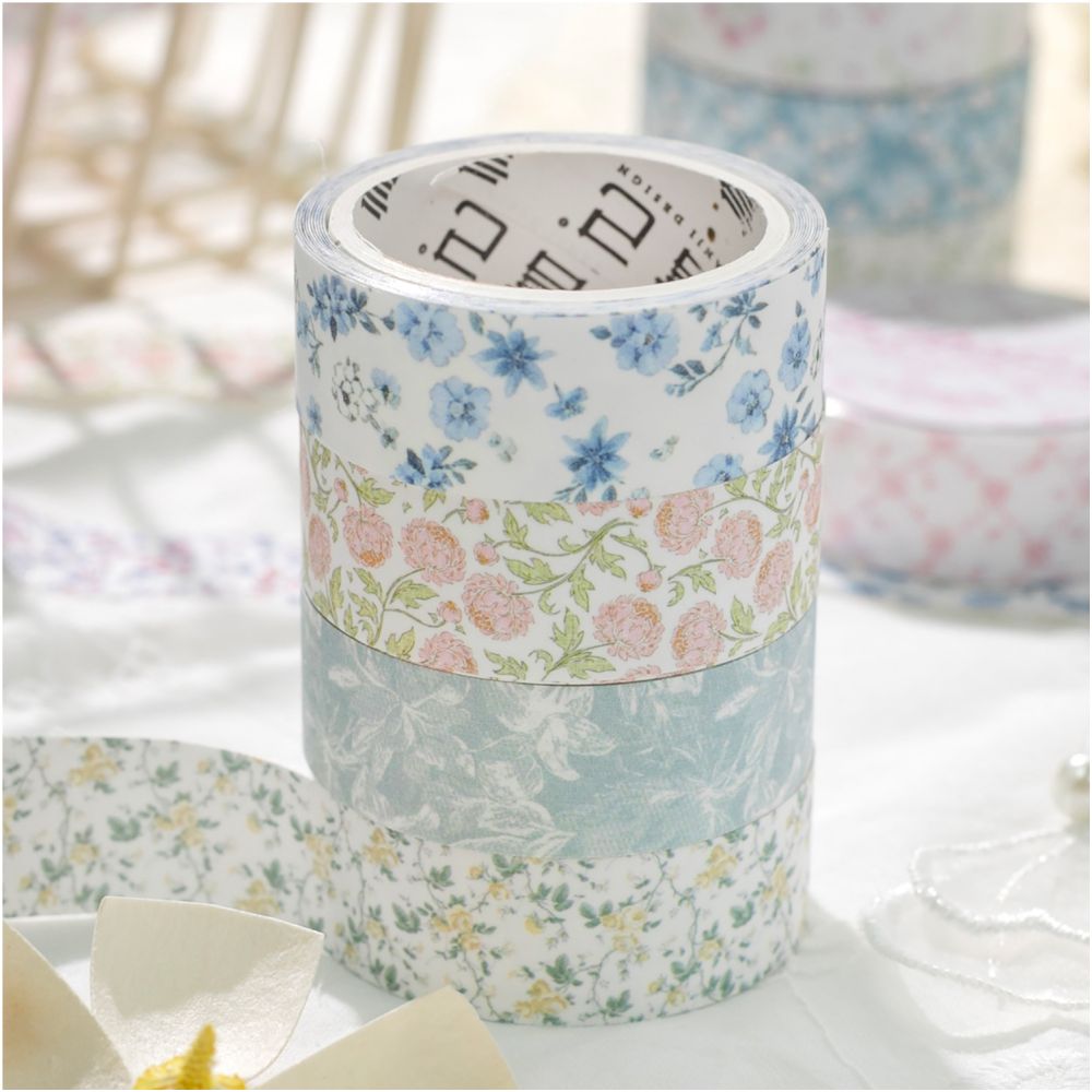 Thin Salt Floral Series Washi Tape 1 5cm x 2m 12 Designs image 1