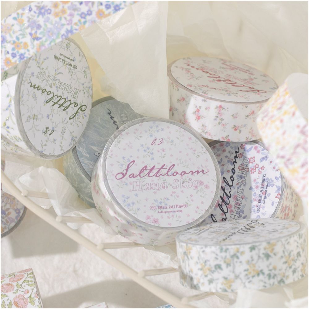 Thin Salt Floral Series Washi Tape 1 5cm x 2m 12 Designs image 2