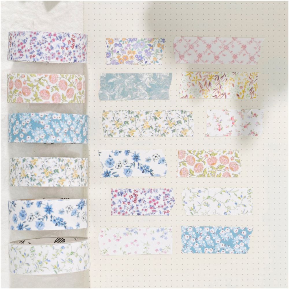 Thin Salt Floral Series Washi Tape 1 5cm x 2m 12 Designs image 3