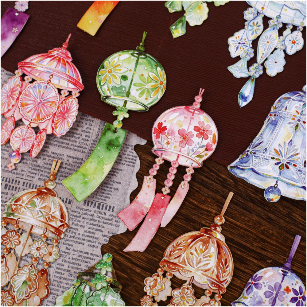 Wind Chime Collection Paper Stickers 10psc 6 designs image 1