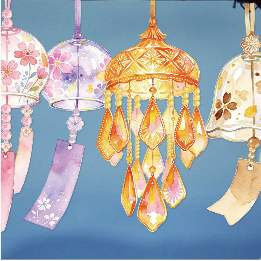 Wind Chime Collection Paper Stickers 10psc 6 designs image 3
