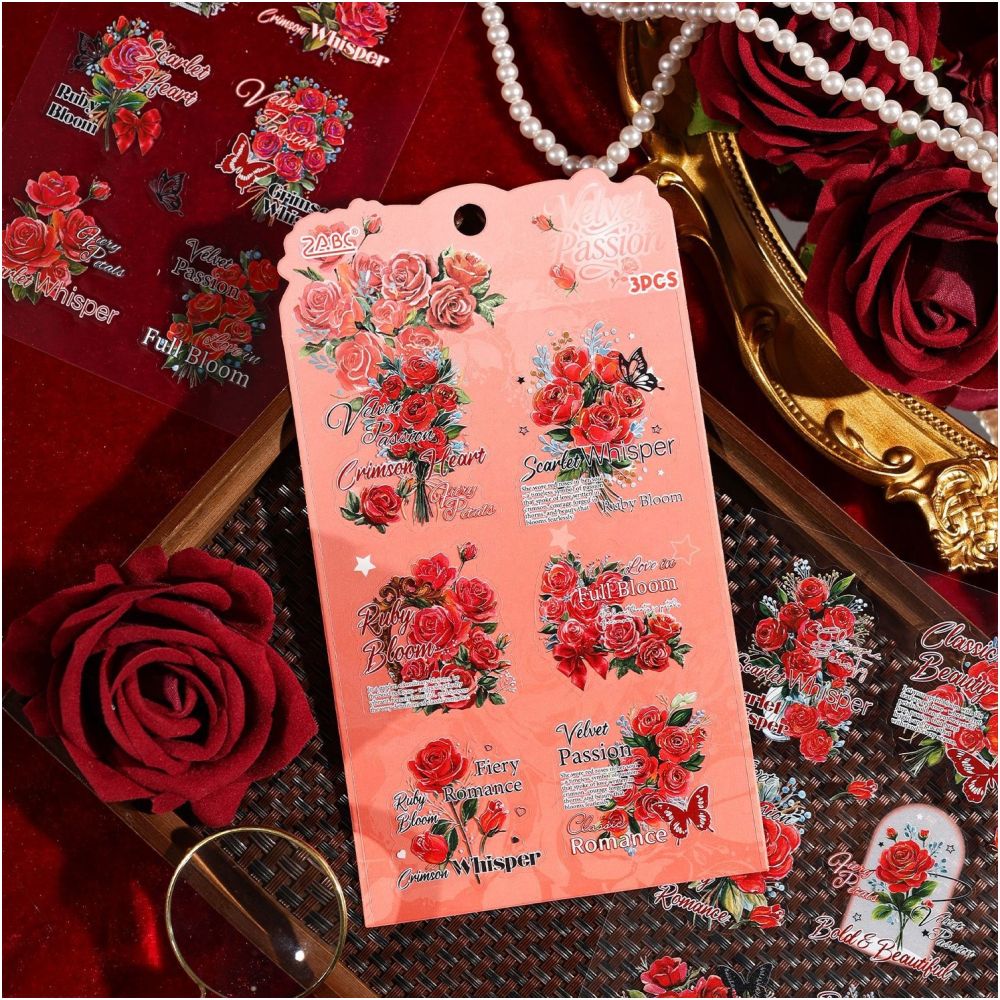 Rose Secret Series PET Stickers 3 Sheets 4 variants image 3