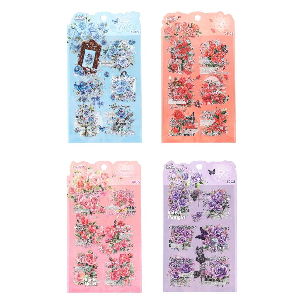 Rose Secret Series PET Stickers 3 Sheets 4 variants image 4