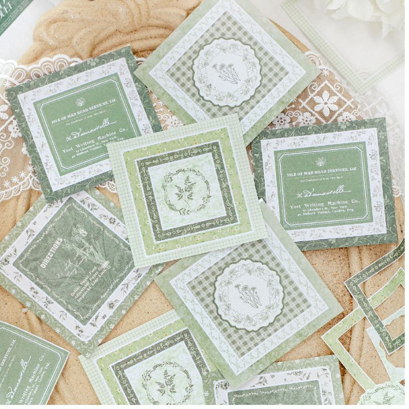 Retro Border Paper Material Stickers 4 Sheets 6 Designs image 1
