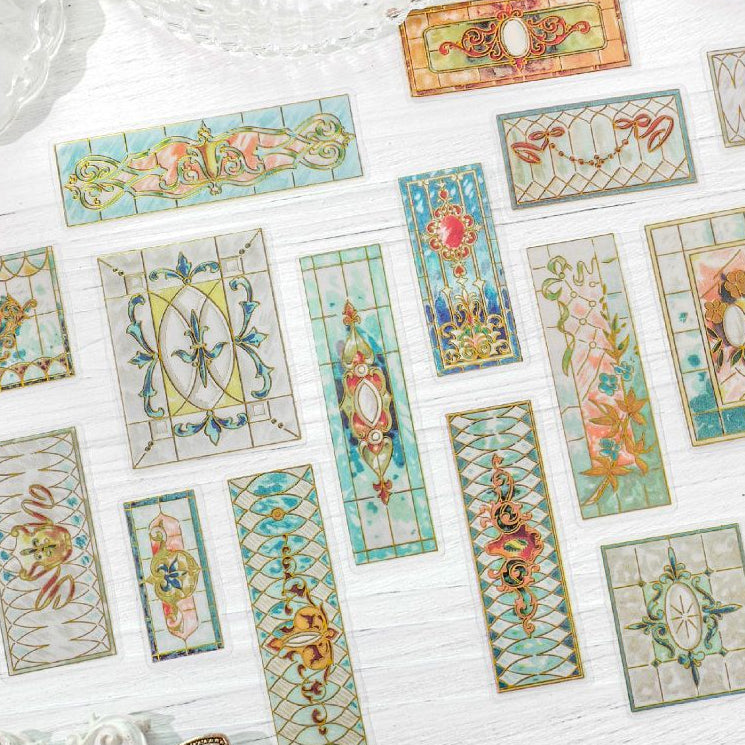 Vintage Floral Tile Series PET Stickers 30psc 6 variants image 2