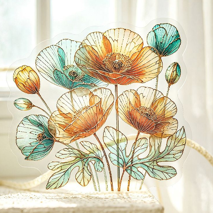 Floral Mist Series PET Stickers 20psc 6 Designs image 0