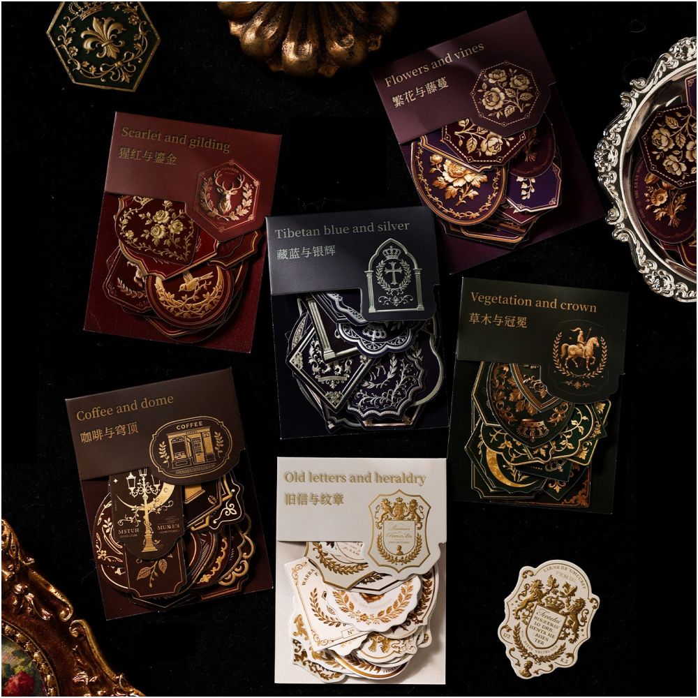 Vintage Dark Phantom Paper Stickers 15psc 6 variants image 0
