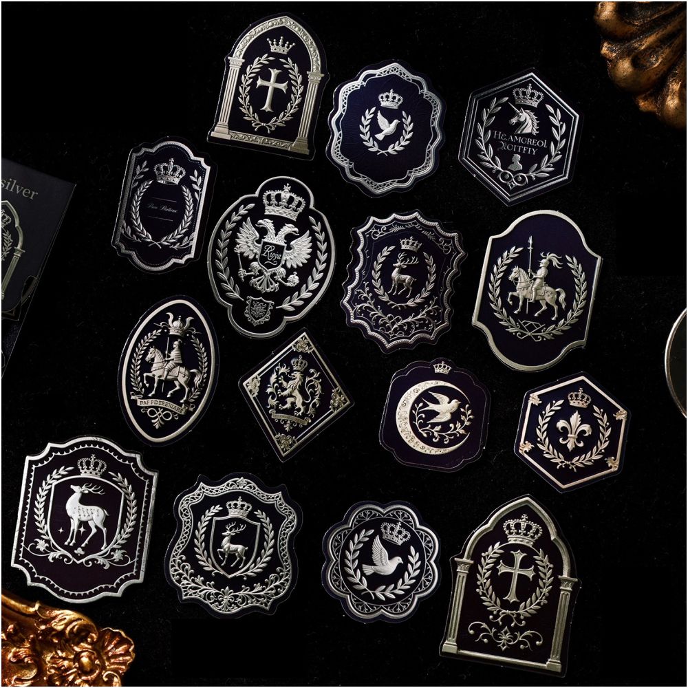 Vintage Dark Phantom Paper Stickers 15psc 6 variants image 1