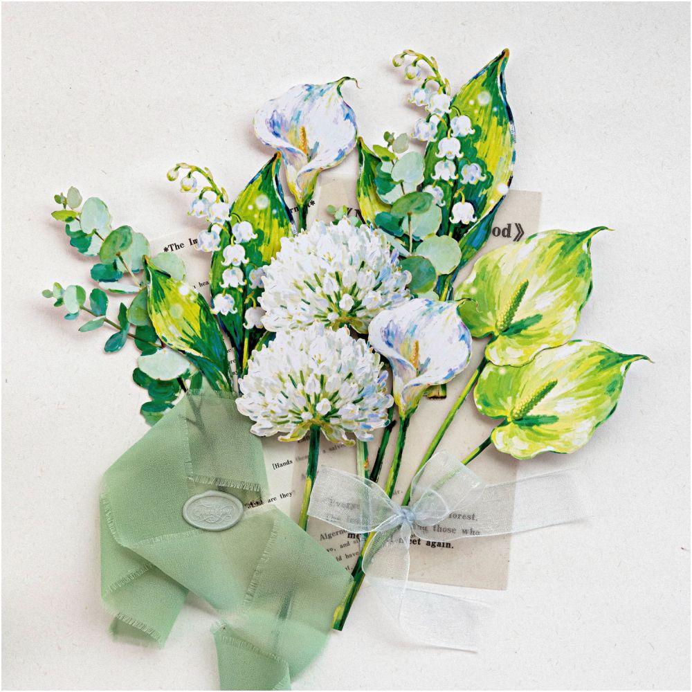 Flowers for You Series Paper Stickers 10psc 4 variants image 0