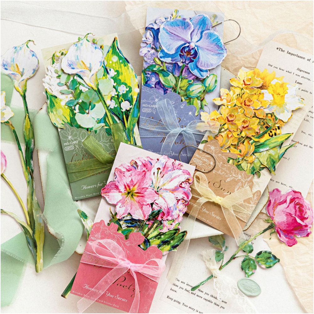 Flowers for You Series Paper Stickers 10psc 4 variants image 1