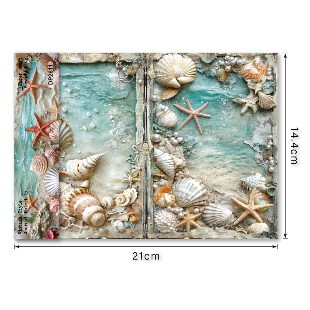 Seashell Symphony Series Background Paper 14 4cm x 21cm image 4