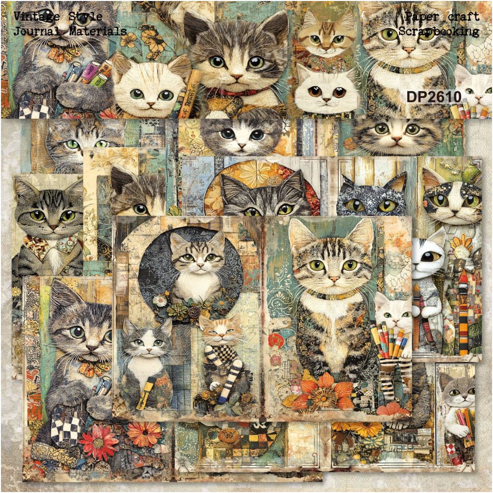 Cosy Cats Series Background Paper 14 4cm x 21cm image 0