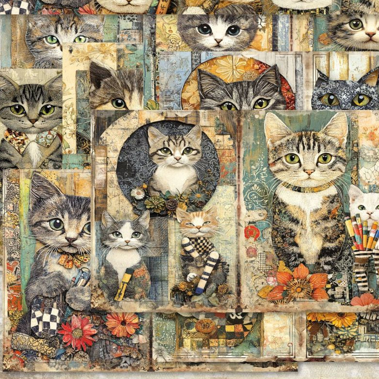 Cosy Cats Series Background Paper 14 4cm x 21cm image 0