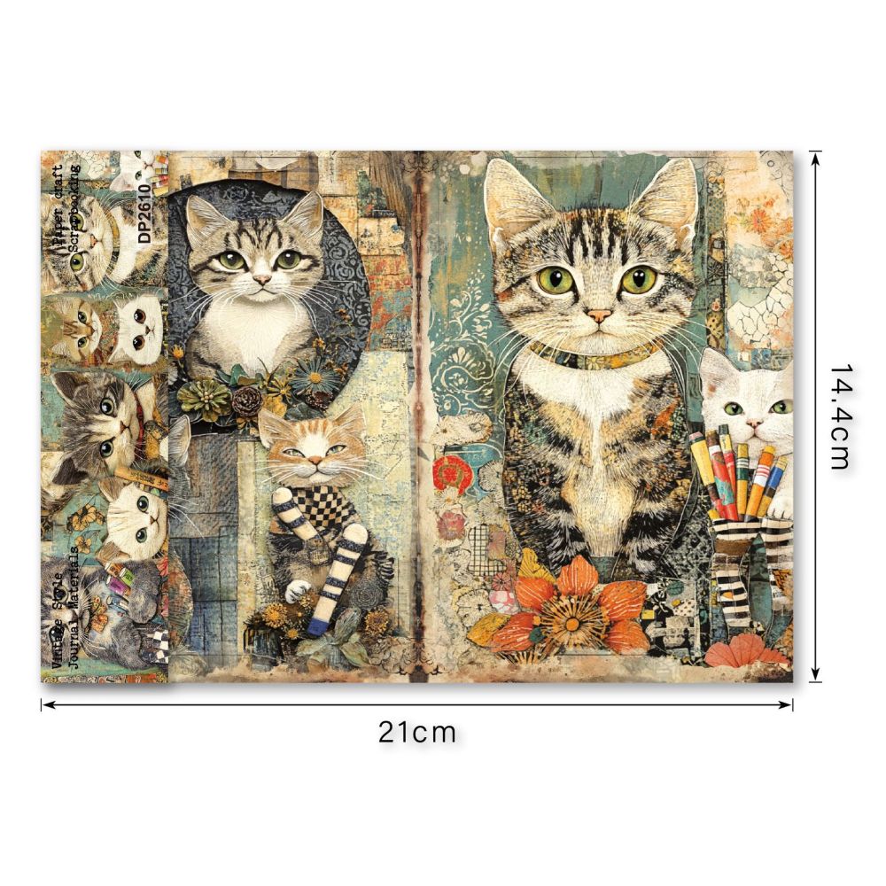 Cosy Cats Series Background Paper 14 4cm x 21cm image 4