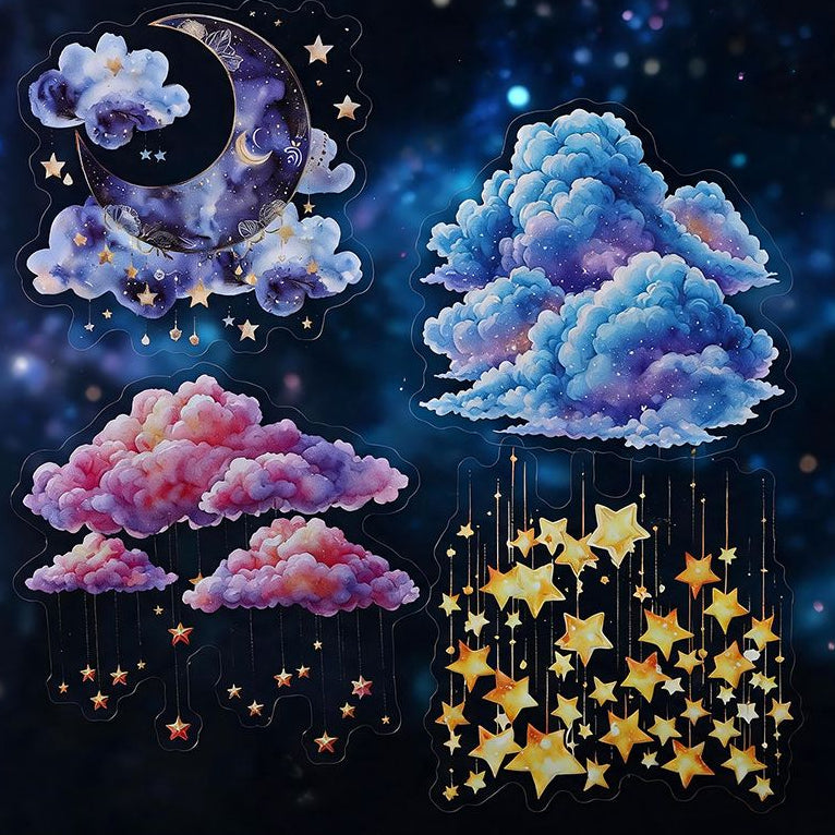 Cloud and Starry Night Series PET Stickers 16psc 4 variants image 2
