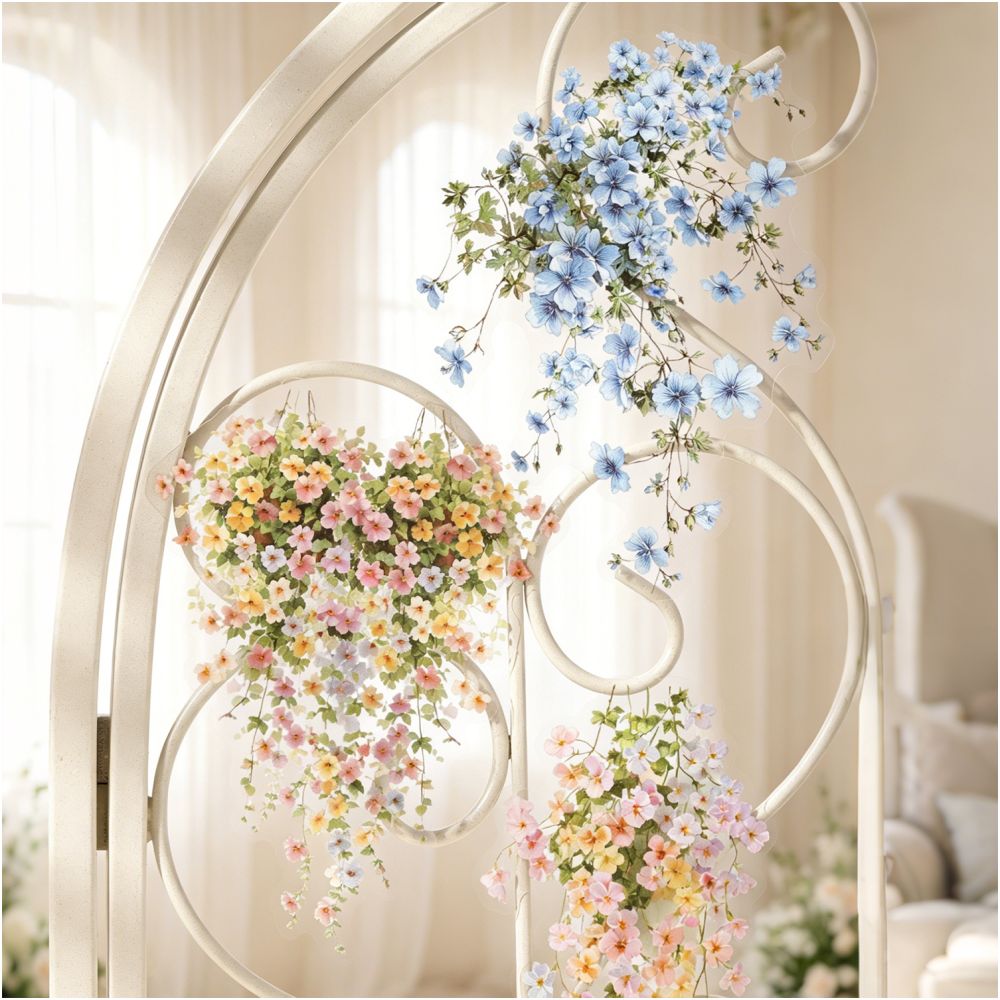 Floral Vine Theme PET Stickers 10psc 4 variants image 0