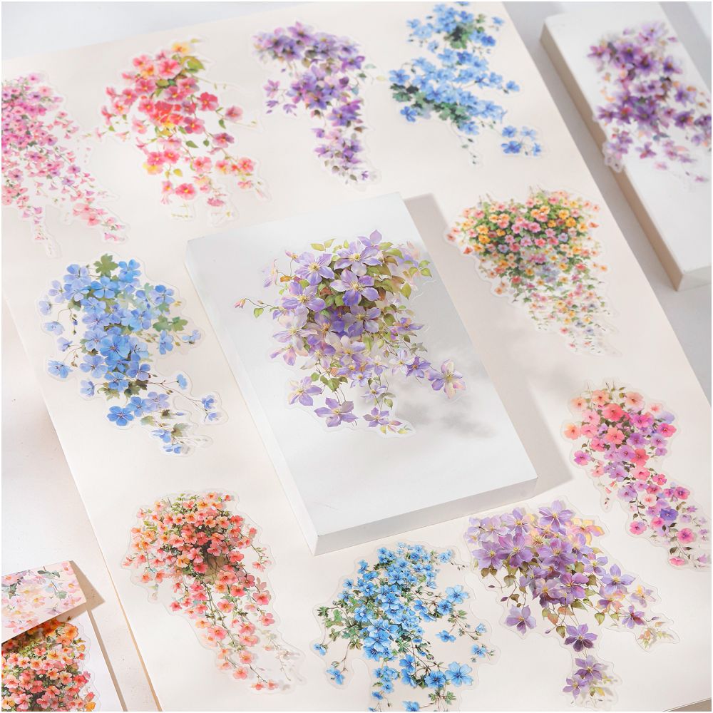 Floral Vine Theme PET Stickers 10psc 4 variants image 1