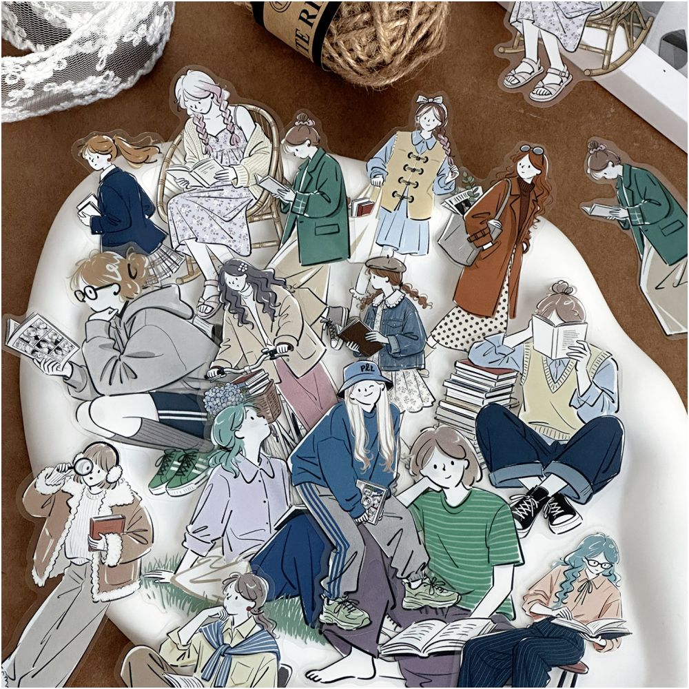 Leisurely Life Character Series PET Stickers 30psc 6 Designs image 0