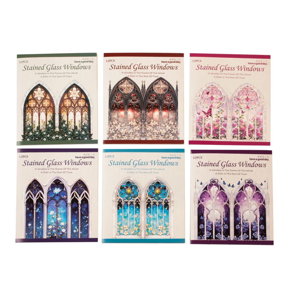 Painted Window Series PET Stickers 12psc 6 Designs image 4