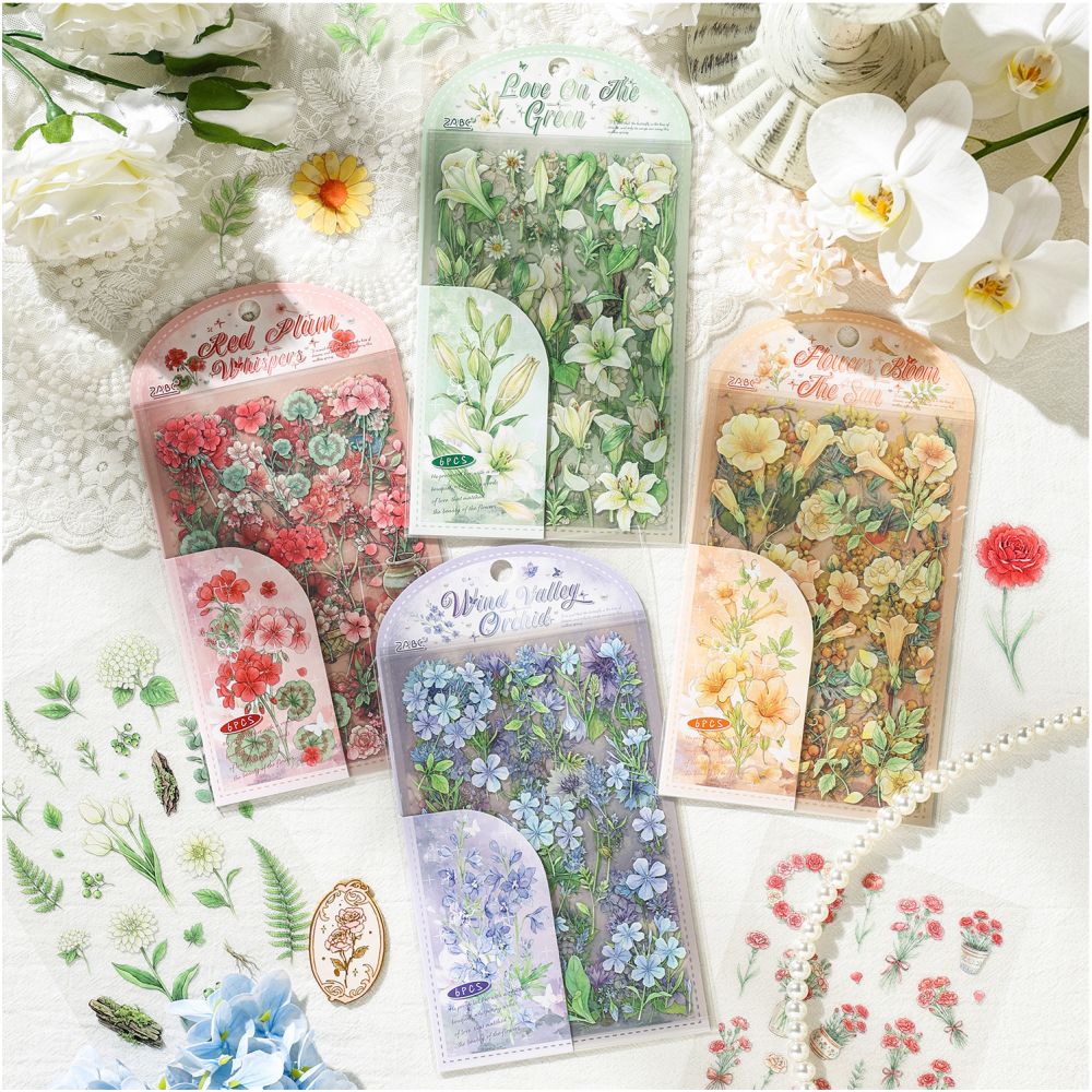 Frost Flower Series Stickers 10cm x 15cm 6 Sheets 4 Designs image 2