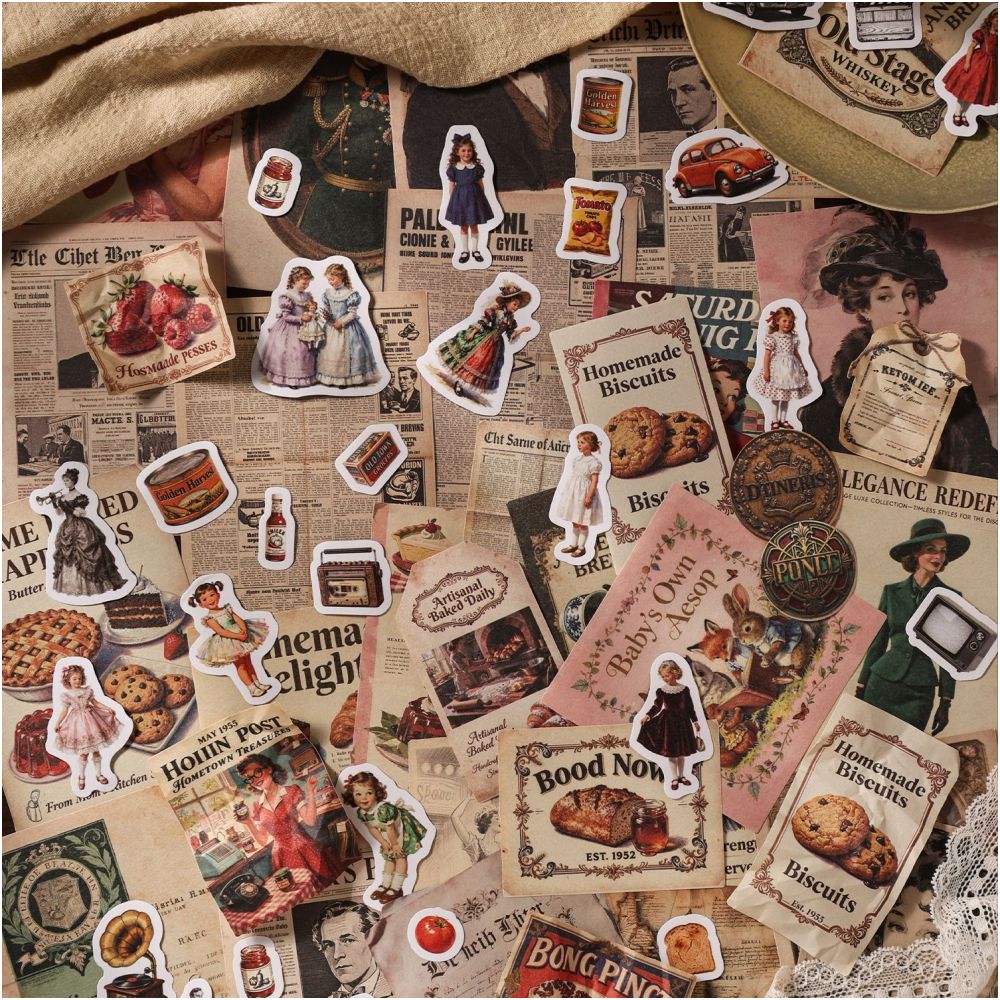 Vintage Time Collection Material Paper 10 5cm x 14cm 200 Sheets 4 variants image 0