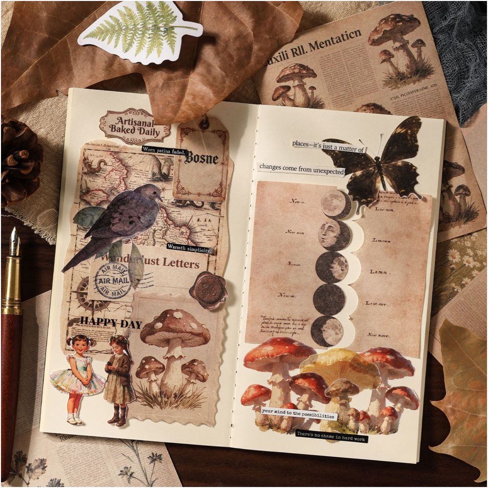 Vintage Time Collection Material Paper 10 5cm x 14cm 200 Sheets 4 variants image 3
